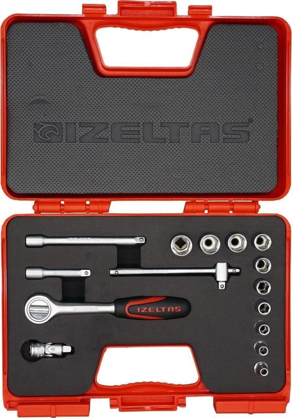 İzeltaş 1/4" Altı Köşe Karbüratör Lokma Anahtar Takımı 15 Parça 1107006015 - Image 1