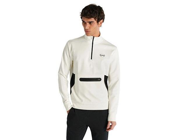 Hummel Loton Zıp Nk Sweatshırt Erkek Günlük Sweatshirts 922255-9003 Bej - Image 1