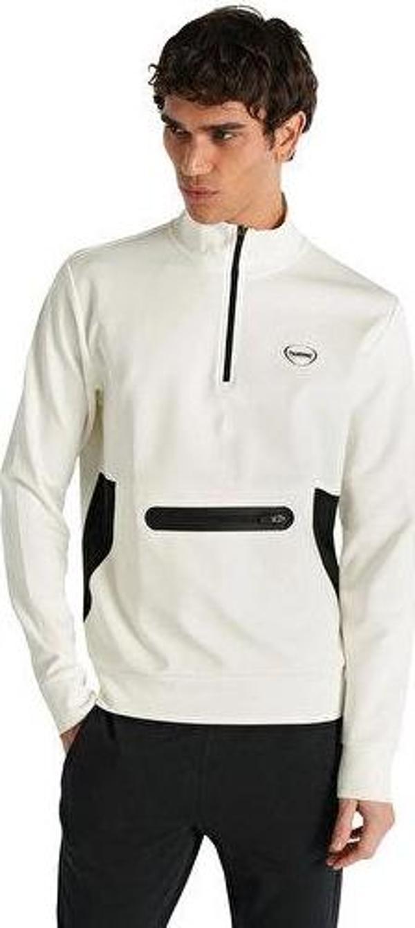 Hummel Loton Zıp Nk Sweatshırt Erkek Günlük Sweatshirts 922255-9003 Bej - Image 1