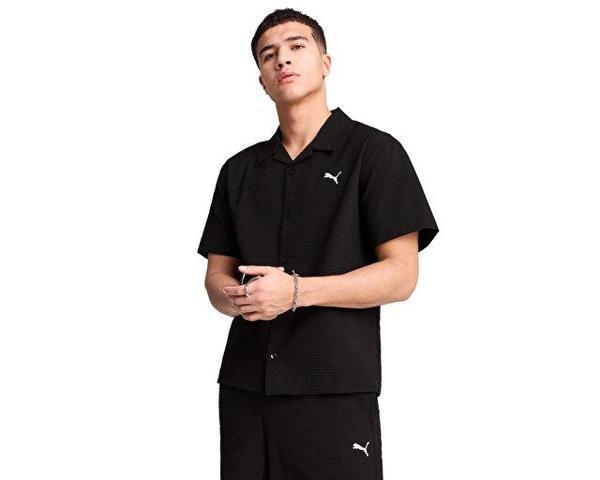 Puma Wardrobe Ess Relaxed Shirt Erkek Günlük Polo Tişört 62966301 Siyah - Image 1