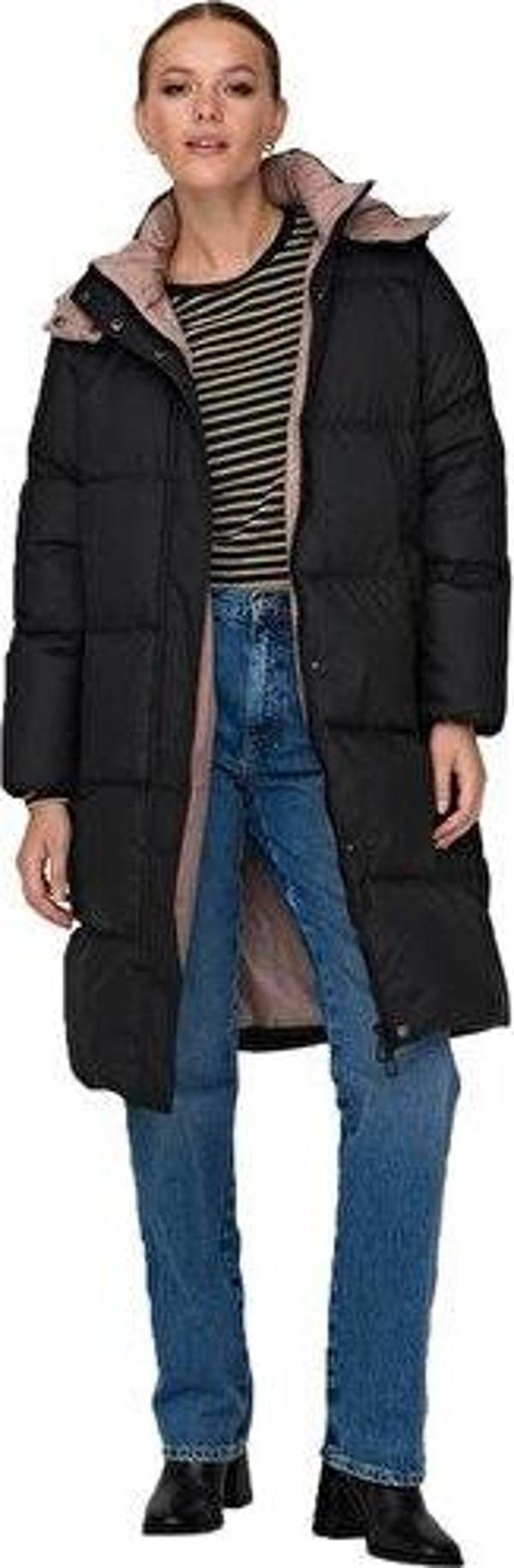 Only Onlvilma Down Long Coat Cc Otw Kadın Günlük Mont 15294681-TAUPE-GRAY Siyah - Image 1