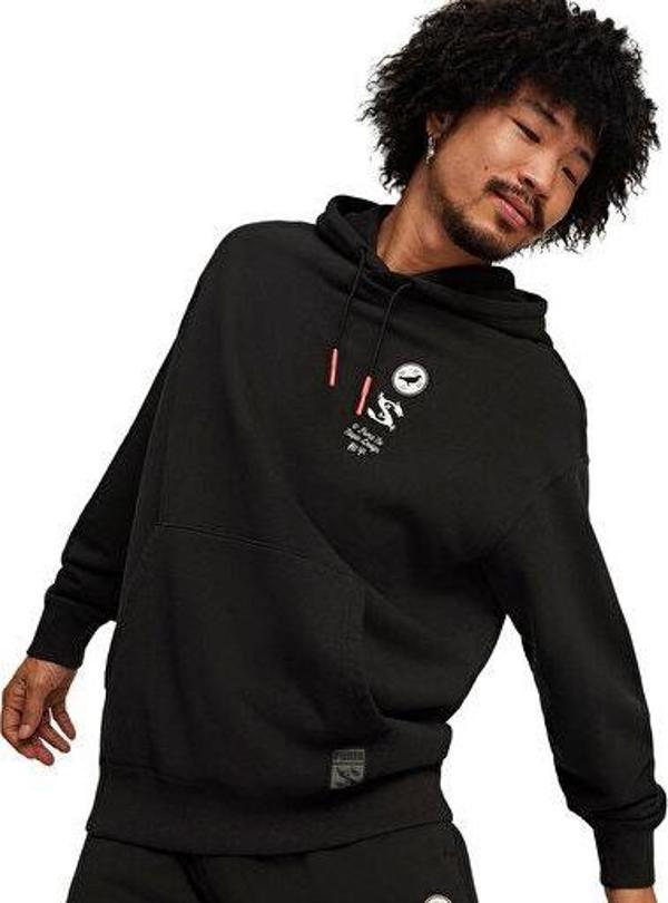 Puma X Staple Graphic Hoodie Erkek Günlük Sweatshirt 62472501 Siyah - Image 1