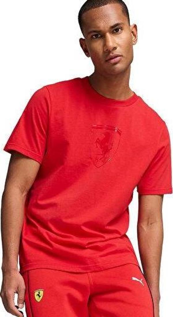 Puma Ferrari Race Tonal Shield T Erkek Günlük Tişört 62705702 Kırmızı - Image 1