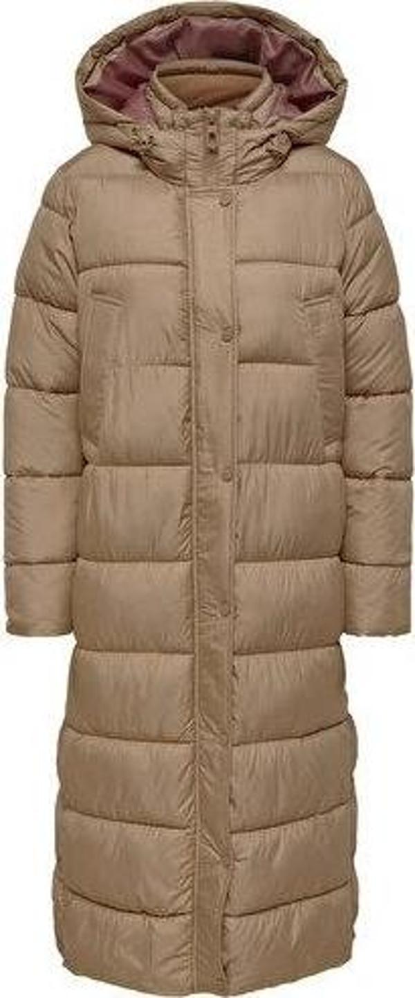 Only Onlcammie X- Long Quilted Coat Otw Kadın Günlük Mont 15267338-TIGERS-EYE Krem - Image 1