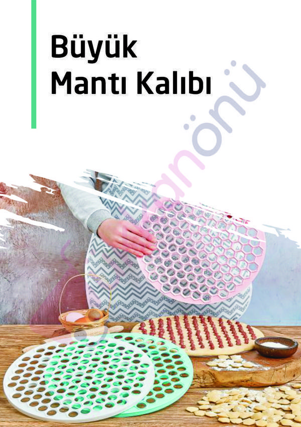 Ar armese Pratik Büyük Mantı Kalıbı Mantı Matik Hamur Kesme Aparatı 32 Cm. Kp-121 - Image 1