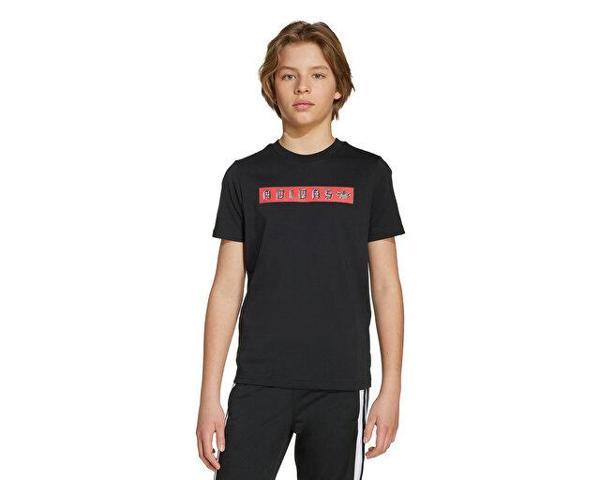 adidas Tee Çocuk Günlük Tişört JY2822 Siyah - Image 1