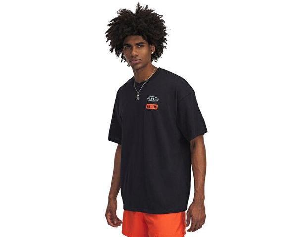 Under Armour Ua M Hwt Hoops Mix Tape Ss Erkek Günlük Tişört 1390189-001 Siyah - Image 1