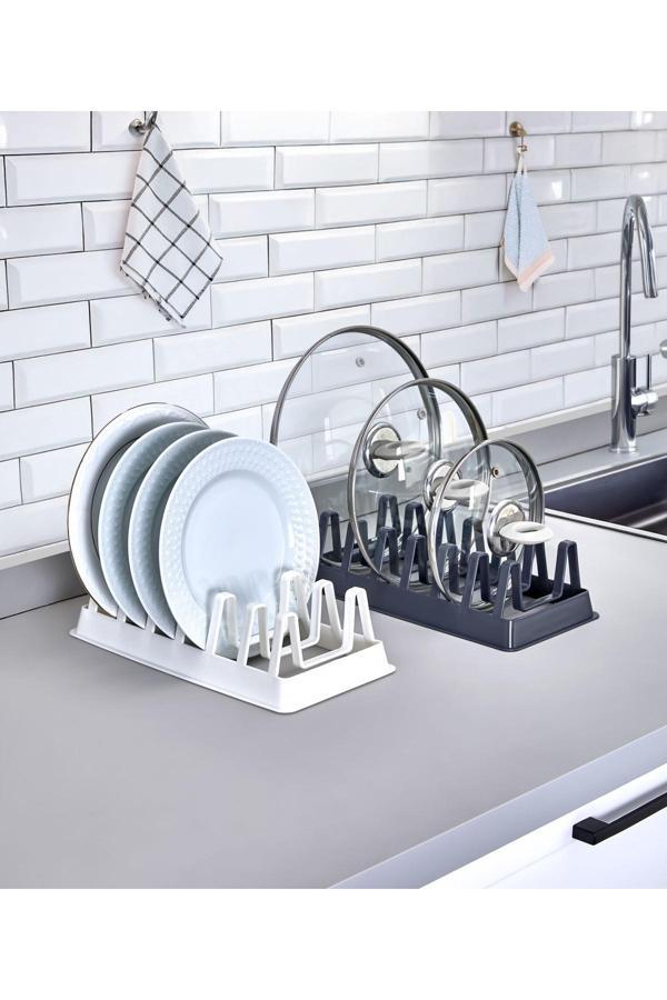 Ar armese 1 Adet Raffy 6 Bölmeli Tencere Kapak Tabak Düzenleyici Organizer G-234 - Image 1
