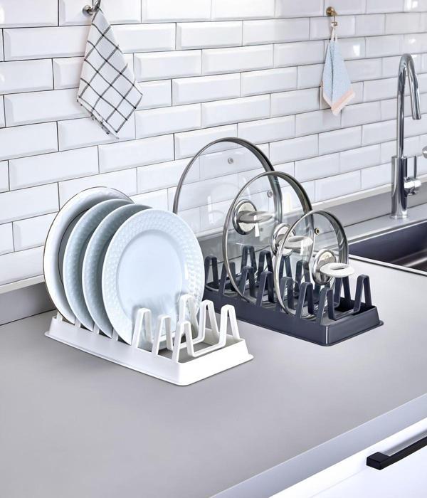 Ar armese 1 Adet Raffy 6 Bölmeli Tencere Kapak Tabak Düzenleyici Organizer G-234 - Image 1