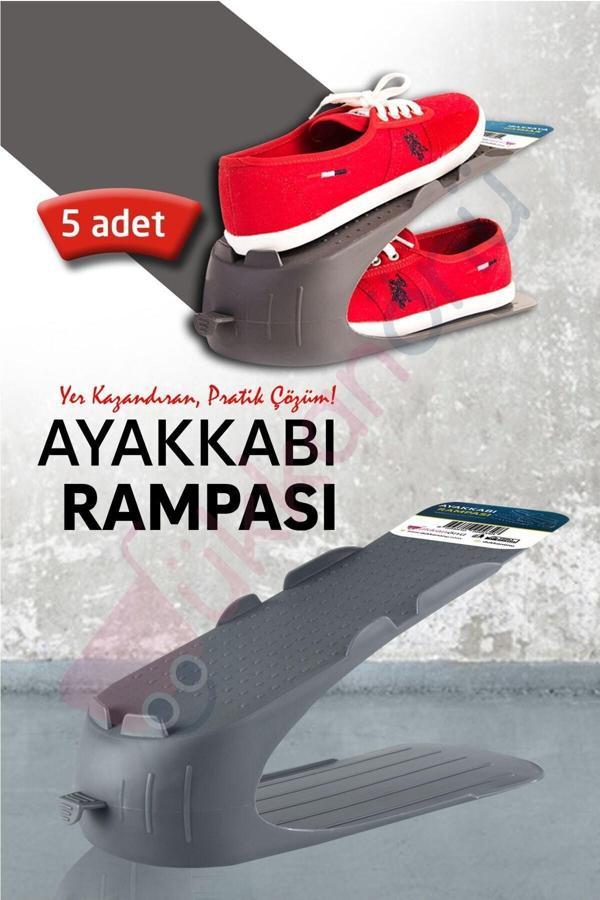 Ar armese 5 Adet Ayakkabı Rampası Ayakkabı Düzenleyici Organizer Antrasit - Image 1