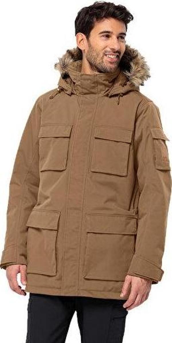 Jack Wolfskin Glacier Canyon Parka Erkek Outdoor Montu 1107674-5601 Kahverengi - Image 1