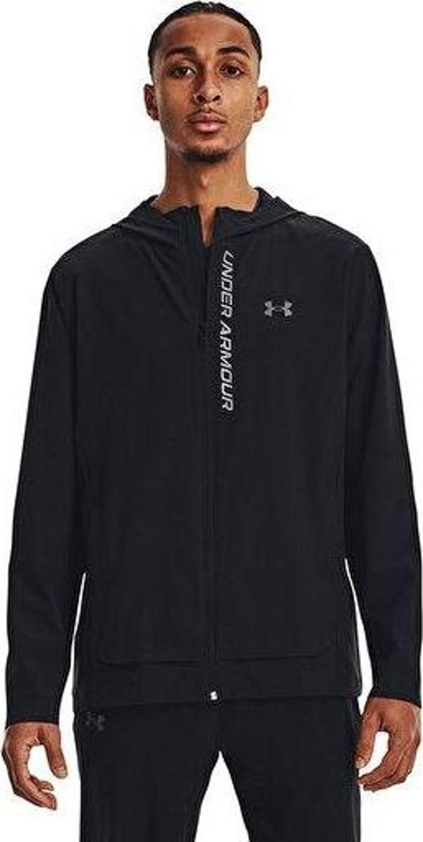 Under Armour Ua Outrun The Storm Erkek Outdoor Ceketi 1376794-002 Siyah - Image 1
