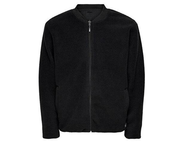 Only Onssawyer Fleece Bomber Otw Erkek Polar Ceket 22022674-BLACK Siyah - Image 1