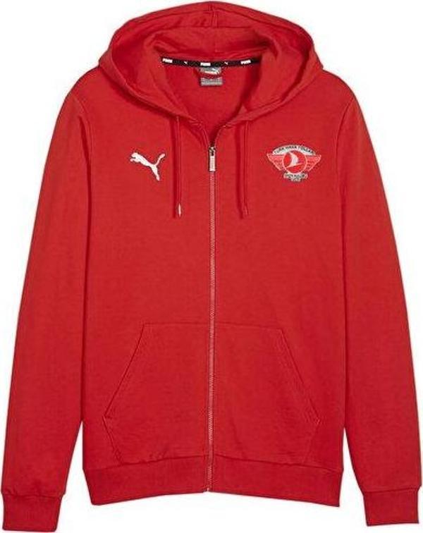 Puma Turk Hava Yolları Swetshirt Türk Hava Yolları Erkek Futbol Antrenman Ceketi THY-65859501 Kırmızı - Image 1