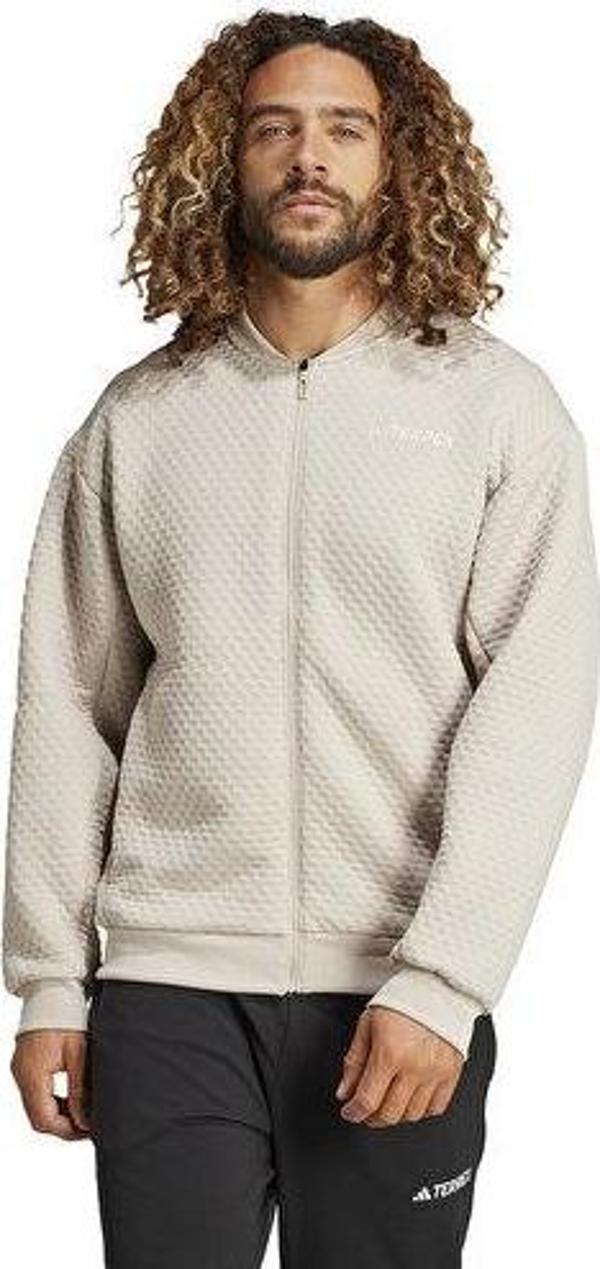 adidas Xpl Sweat Jkt Erkek Outdoor Ceketi JD6646 Krem - Image 1