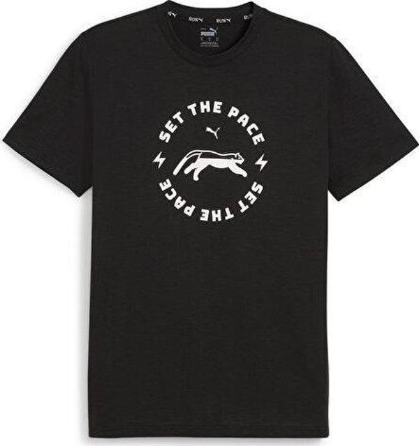 Puma Men's Run Slogan Tee Q1 Erkek Günlük Tişört 52510901 Siyah - Image 1