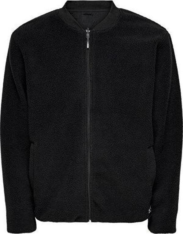 Only Onssawyer Fleece Bomber Otw Erkek Polar Ceket 22022674-BLACK Siyah - Image 1