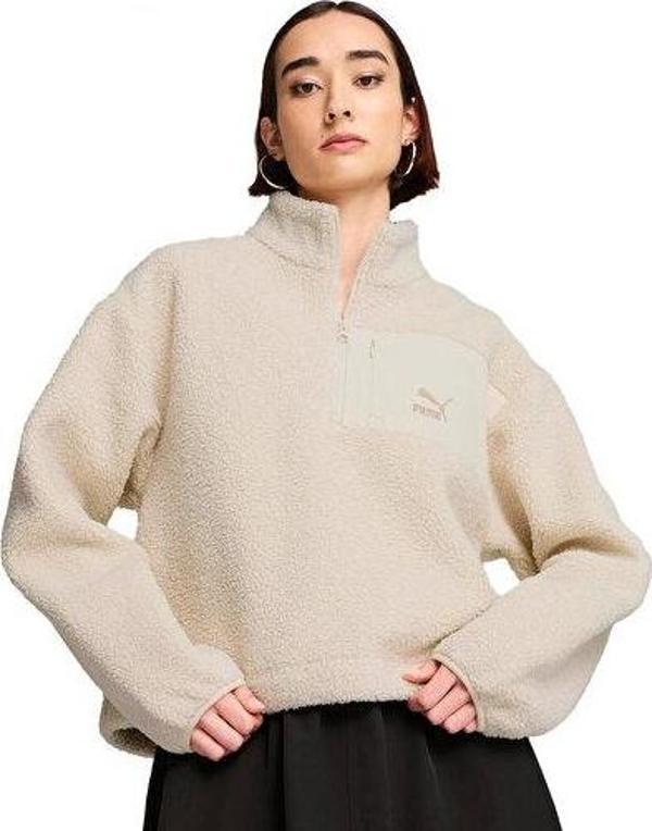 Puma Classics Winterized Half-Zip Kadın Günlük Polar Sweatshirts 62679687 Bej - Image 1