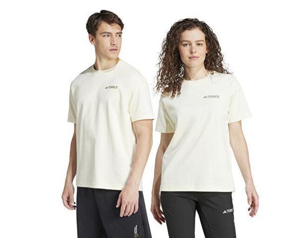 adidas Ng U Aerordy T Unisex Günlük Tişört IX5614 Bej - Image 1