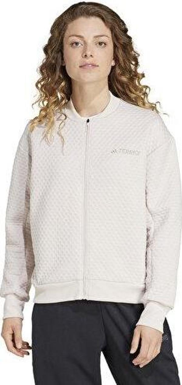 adidas W Xpl Sweat Jkt Kadın Günlük Ceket JD6644 Krem - Image 1