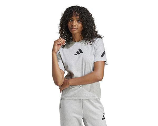 adidas W Z.N.E. Tee Kadın Günlük Tişört JD9590 Gri - Image 1