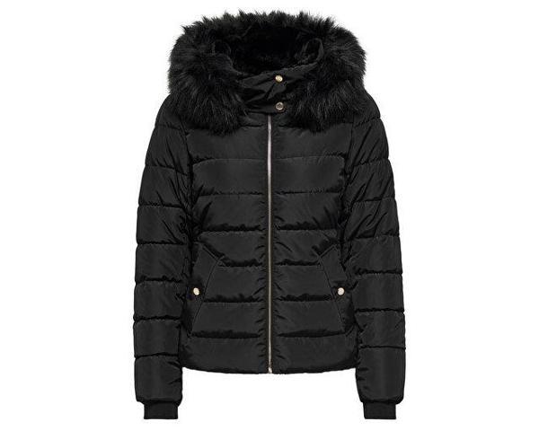 Only Onlcamilla Quilted Furhood Jacket Cc Otw Kadın Günlük Mont 15204607-BLACK Siyah - Image 1
