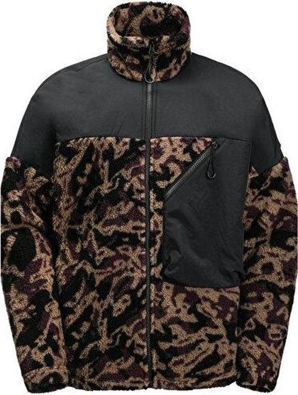 Jack Wolfskin Maarweg Print Jkt Erkek Outdoor Peluş Ceket 1711231-8889 Siyah - Image 1