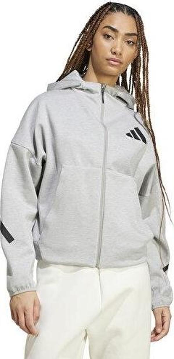 adidas W Z.N.E. Fz Kadın Günlük Ceket JD9593 Gri - Image 1