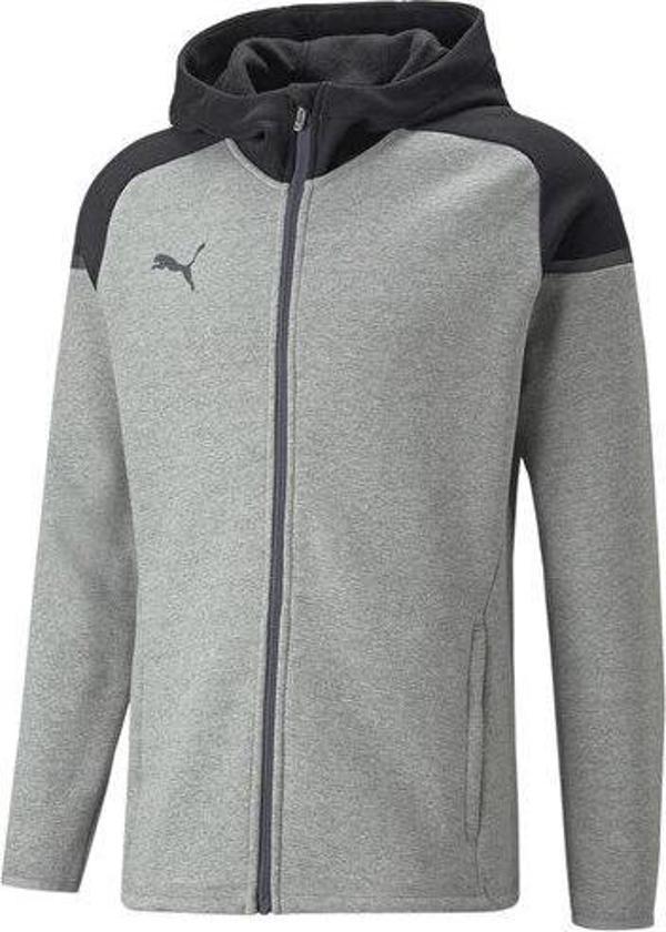 Puma Teamcup Casuals Hooded Jkt Erkek Futbol Ceketi 65798713 Gri - Image 1