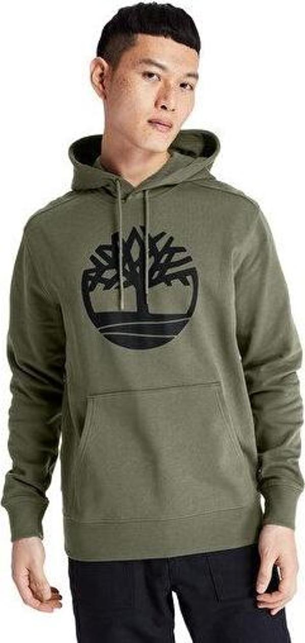 Timberland Core Tree Logo Pull Over Hoodie Erkek Günlük Sweatshirts TB0A2BJHZ281 Yeşil - Image 1