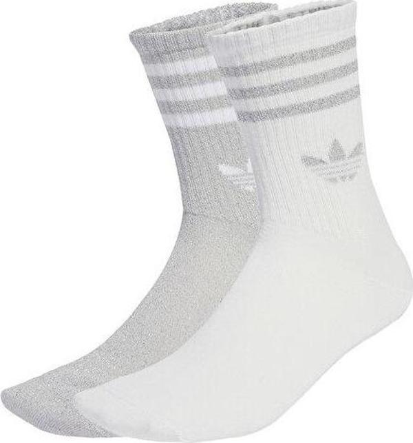 adidas 3S Glitter Cr 2 Çorap (2 Çift) JX5204 Gri - Image 1