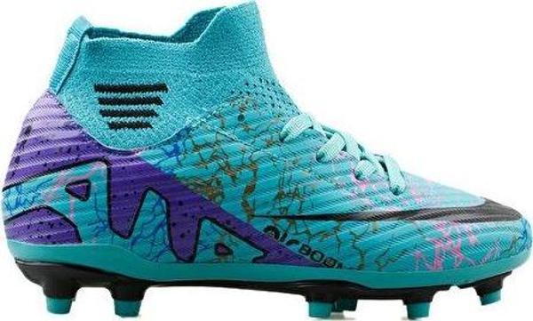 Laliga Çocuk Çim Zemin Kramponu FKRP-TURKUAZ-MOR-DESENLI Renkli - Image 1