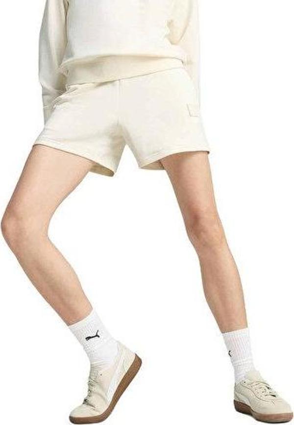 Puma Ess Elevatedmid-Riseshorts5  Kadın Günlük Şort 69090299 Krem - Image 1