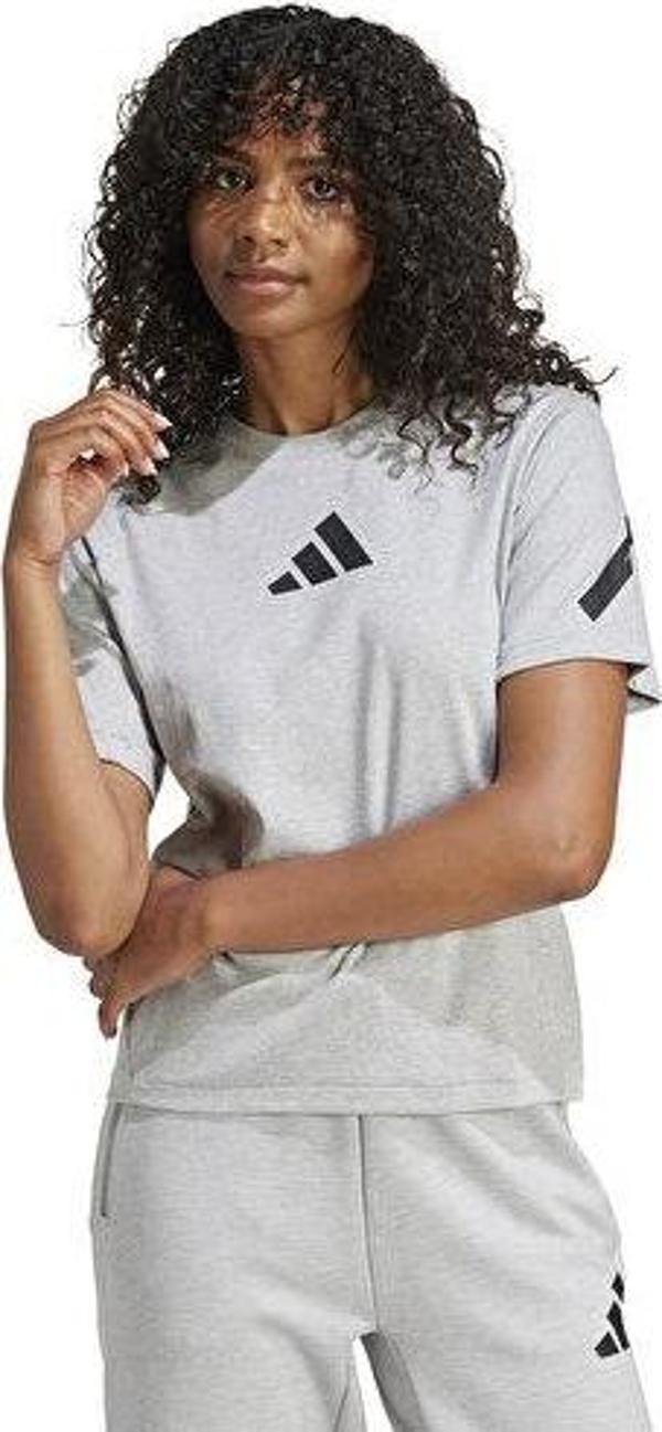 adidas W Z.N.E. Tee Kadın Günlük Tişört JD9590 Gri - Image 1