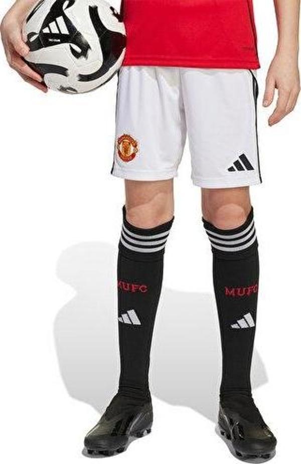 adidas Çocuk Manchester United 25/26 İç Saha Şortu Çocuk Futbol Şortu JP3017 Beyaz - Image 1