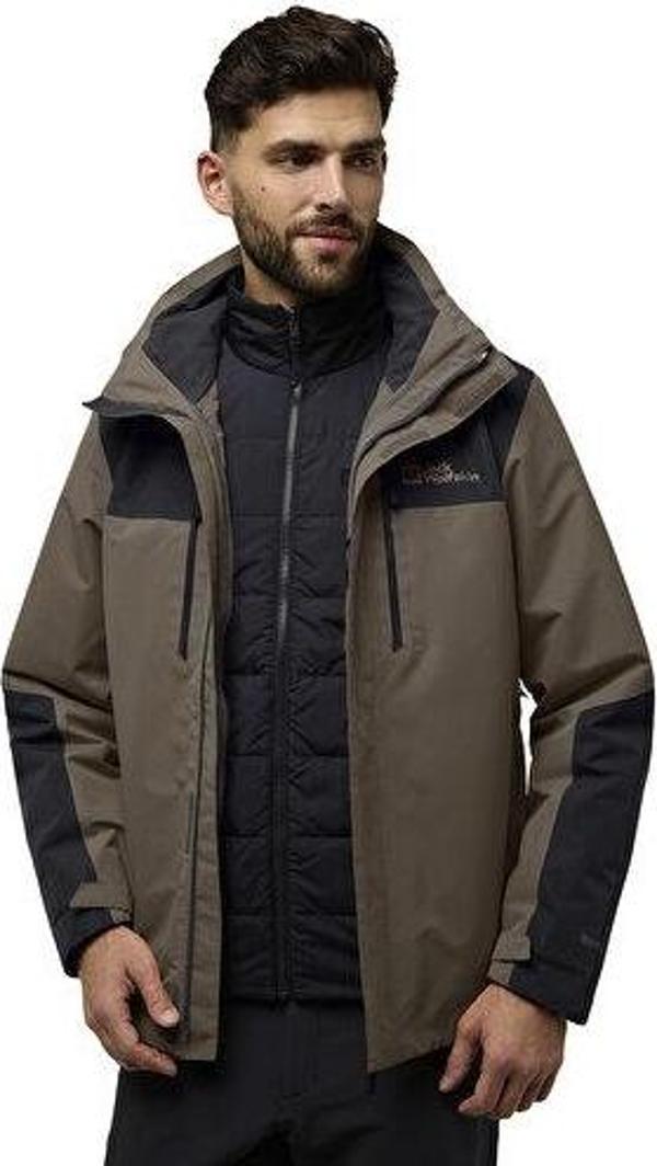 Jack Wolfskin Jasper 3In1 Jkt M Erkek Outdoor Montu A61858-5719 Haki - Image 1