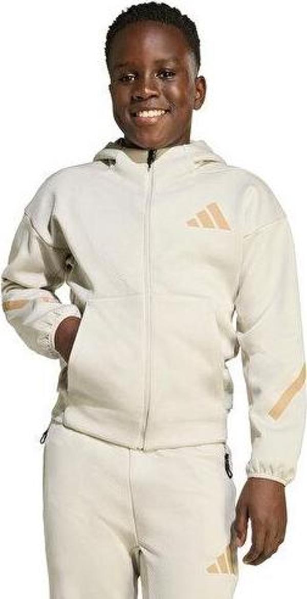 adidas J Z.N.E.Fz Çocuk Günlük Ceket JW4005 Beyaz - Image 1