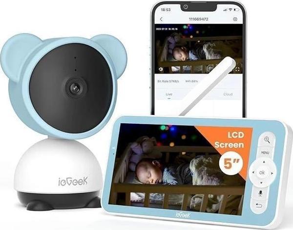 ieGeek 1080p Bebek Monitörü Gece Görüşlü - 5 Inc LCD Ekran - Image 1