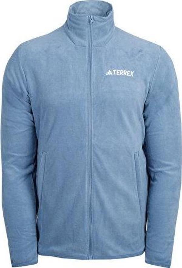 adidas Mt Ess Fz Fl Erkek Outdoor Polar Ceketi JX5070 Mavi - Image 1