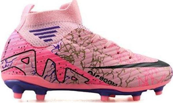 Laliga Çocuk Çim Zemin Kramponu FKRP-PEMBE-MOR-DESENLI Renkli - Image 1