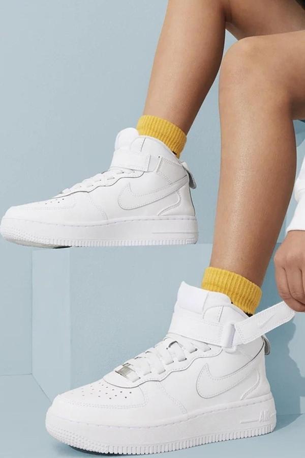 Nike Air Force 1 Mid AF1 Easyon Leather Unisex Sneaker White Hakiki Deri Unisex Günlük Spor Ayakkabı Beyaz - Image 1