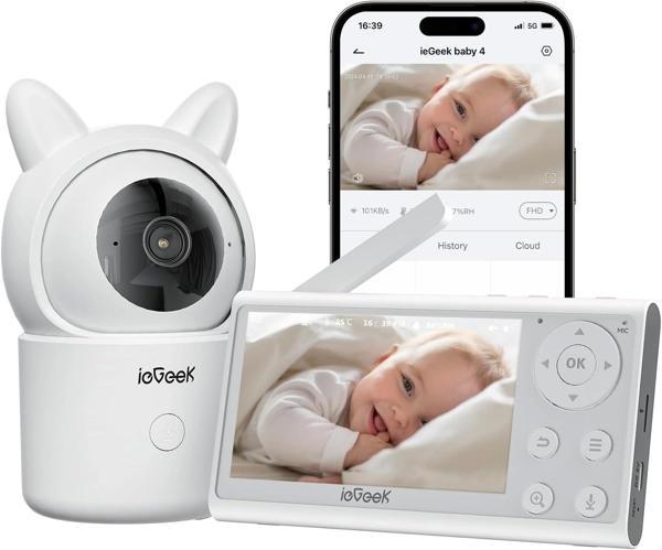 ieGeek Kamera ve Ses Özellikli Video Bebek Monitörü, 1080P FHD - 1 Kamera - Image 1