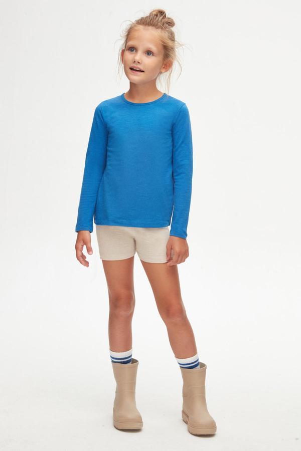Saks Basic Mevsimlik Likralı Uzun Kollu Kız Çocuk Tişört - Image 1