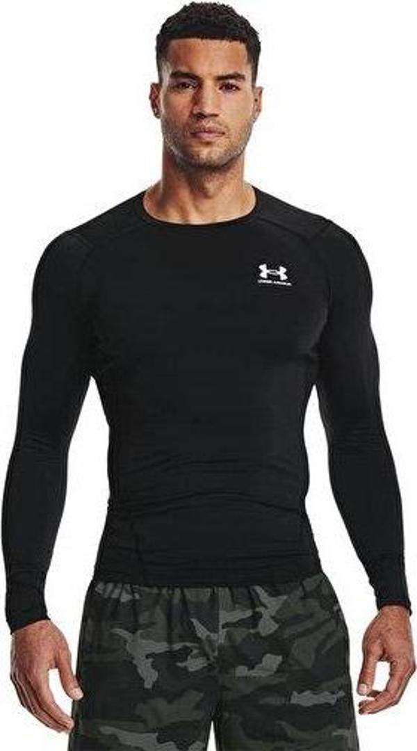 Under Armour Ua Hg Armour Comp Ls Erkek Antrenman Tişörtü 1361524-001 Siyah - Image 1