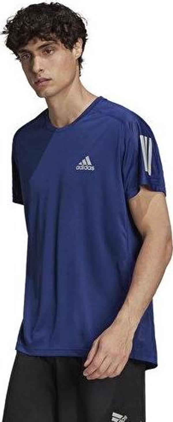 adidas Own The Run Tee Erkek Koşu Tişörtü H34494 Lacivert - Image 1