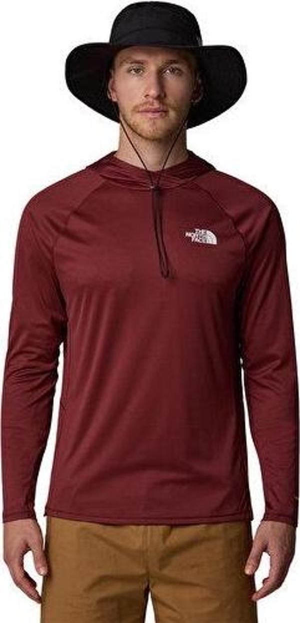 THE NORTH FACE M Sunriser Hoodie Erkek Outdoor Uzun Kollu Tişört NF0A8BN80VO1 Kahverengi - Image 1