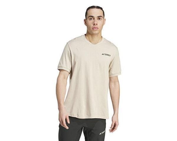 adidas Xpl Logo Tee Erkek Antrenman Tişörtü IN6504 Bej - Image 1