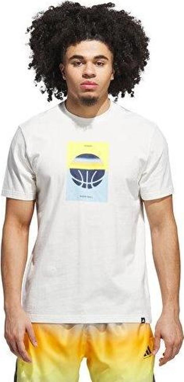 adidas Dawn2Dusk Tee 3 Erkek Basketbol Tişörtü JX1747 Beyaz - Image 1