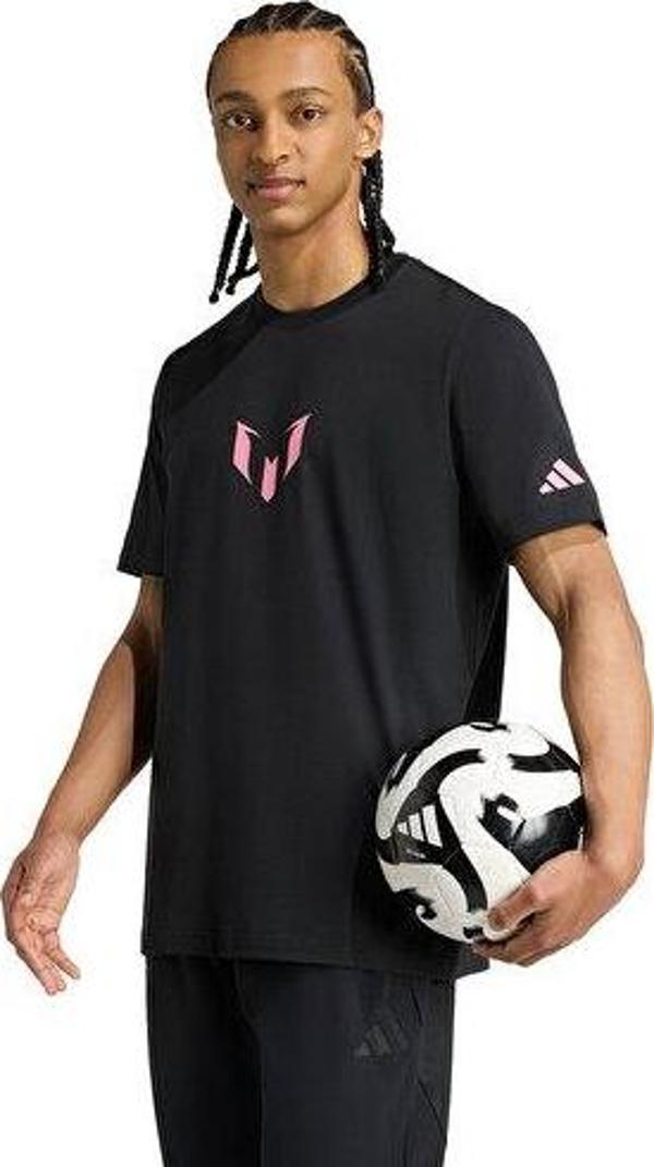 adidas Messi N&N G T Erkek Futbol Tişört JM8955 Siyah - Image 1