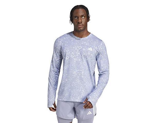 adidas Otr E Aop Ls M Erkek Uzun Kollu Koşu Tişörtü JD7770 Gri - Image 1